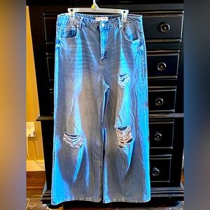 Almost Famous Ripped Wide-Leg Jeans